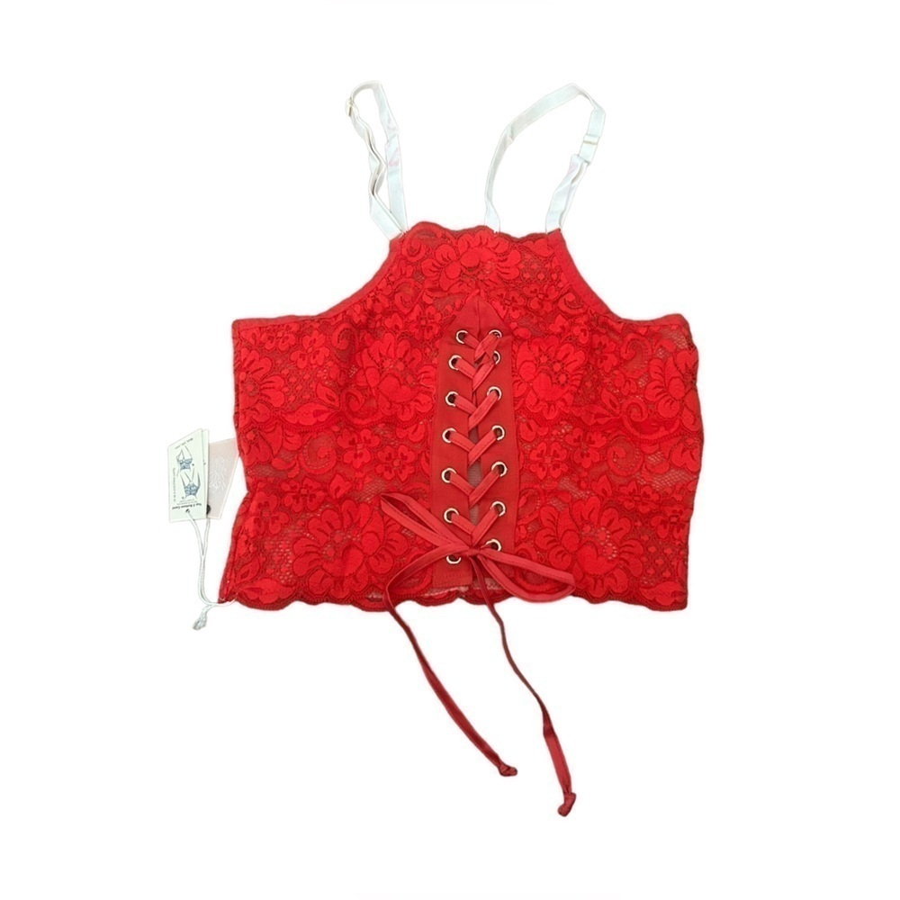 Free People Revolve We are HAH Top 2 Bottom Cami in Blood Orange Size Medium NWT - Picture 7 of 15